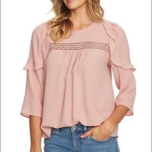 CeCe Pink Blouse Ruffle Sleeves